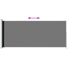 Patio Retractable Side Awning 86.6x196.9 Black
