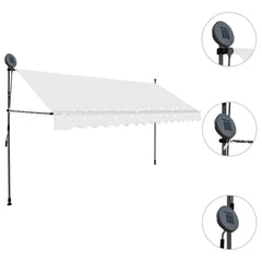 Manual Retractable Awning with LED 137.8 Cream
