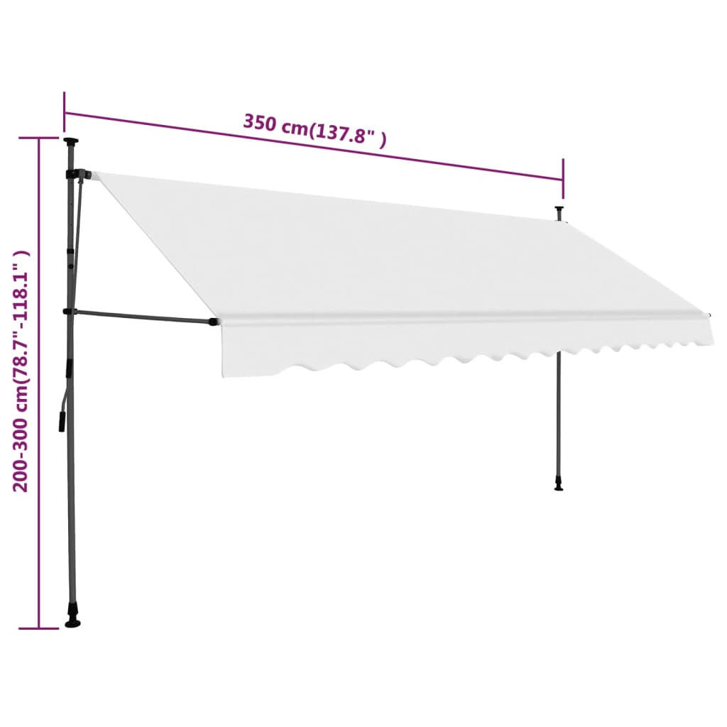 Manual Retractable Awning with LED 137.8 Cream