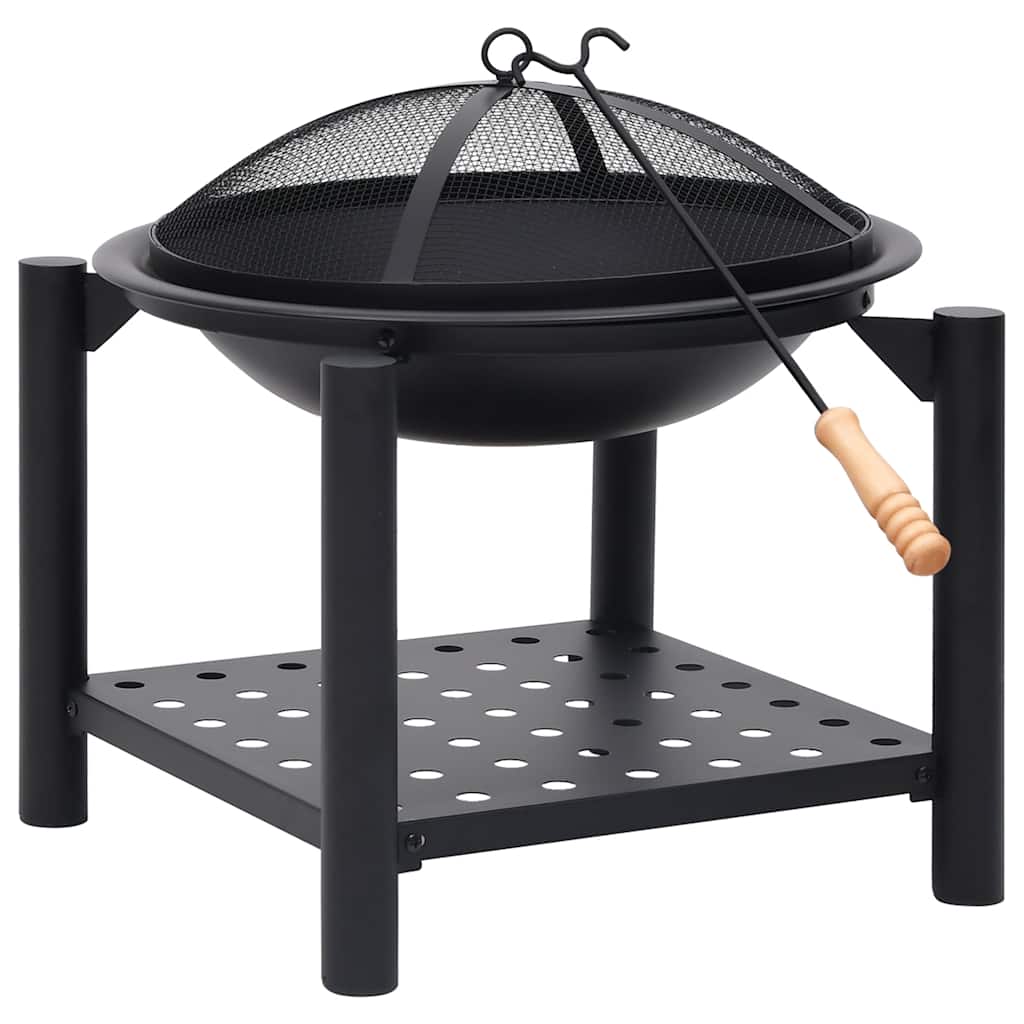 Fire Pit with Poker 21.3x21.3x21.7 Steel