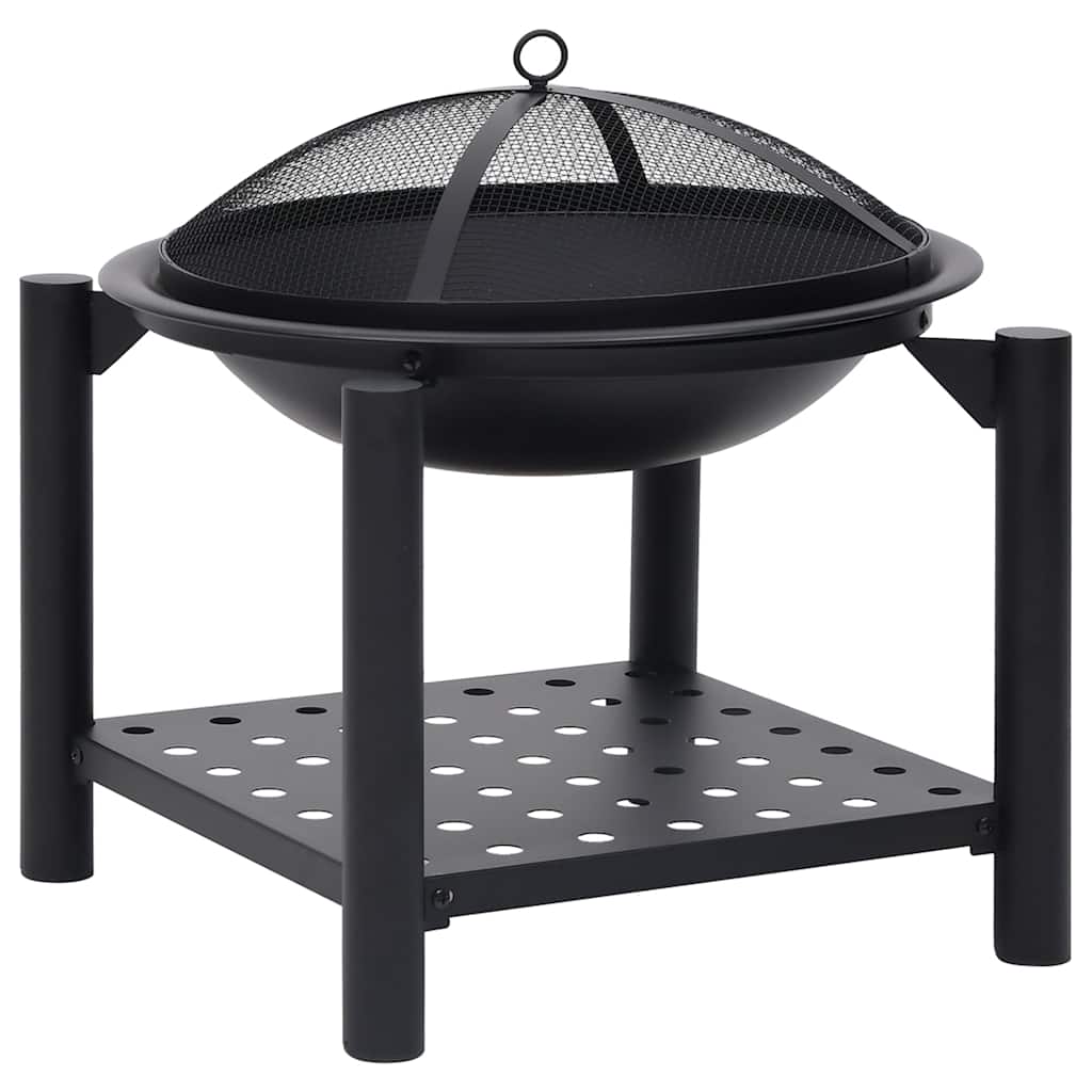 Fire Pit with Poker 21.3x21.3x21.7 Steel
