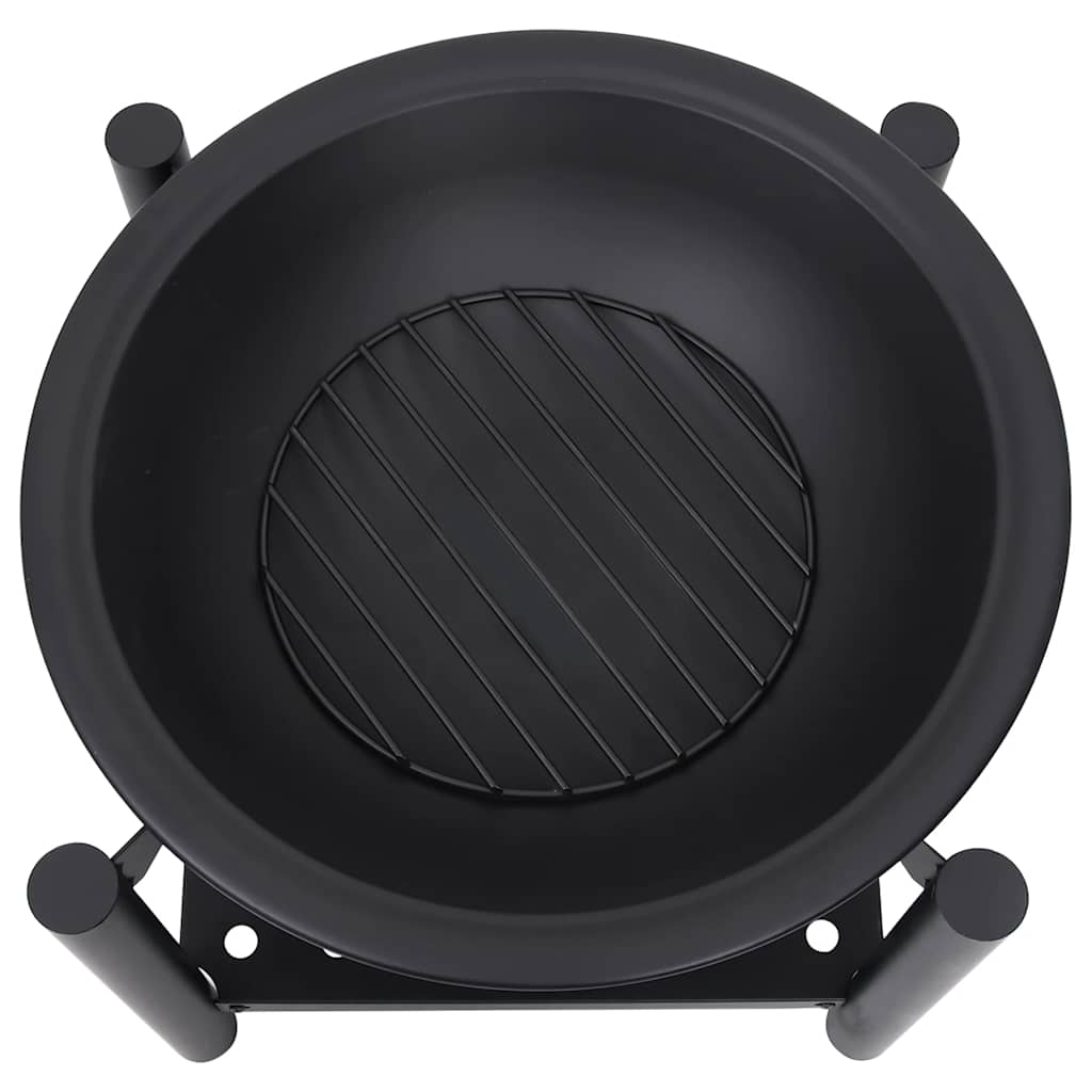 Fire Pit with Poker 21.3x21.3x21.7 Steel