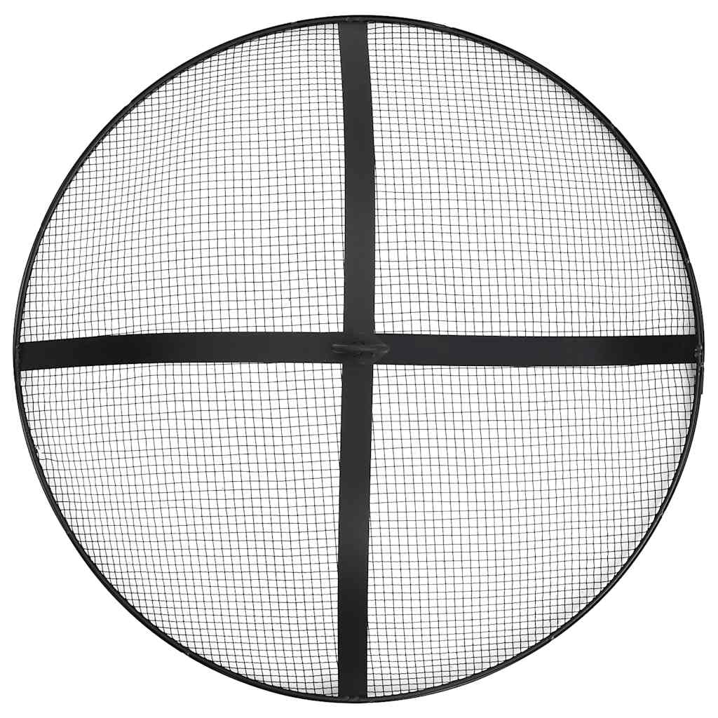 Fire Pit with Poker 21.3x21.3x21.7 Steel