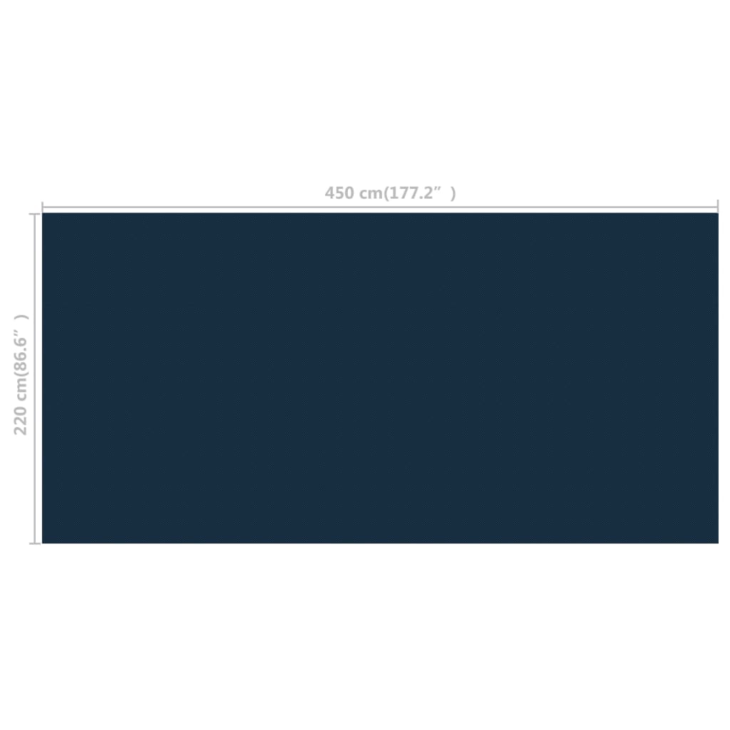 Black and blue Bostome floating PE solar pool cover film, sized 177.2 x 86.6 inches.