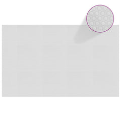 Gray 102.4x63-inch floating PE solar pool cover film with bubble texture.