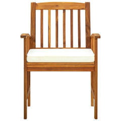 Patio Dining Chairs 3 pcs with Cushions Solid Acacia Wood