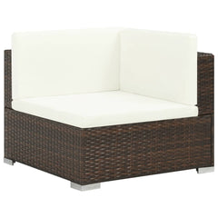 Patio Sofa Set Set of 7 Brown, Cream white