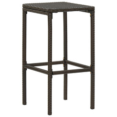 Bar Stool Set of 4 Brown with cream white cushion