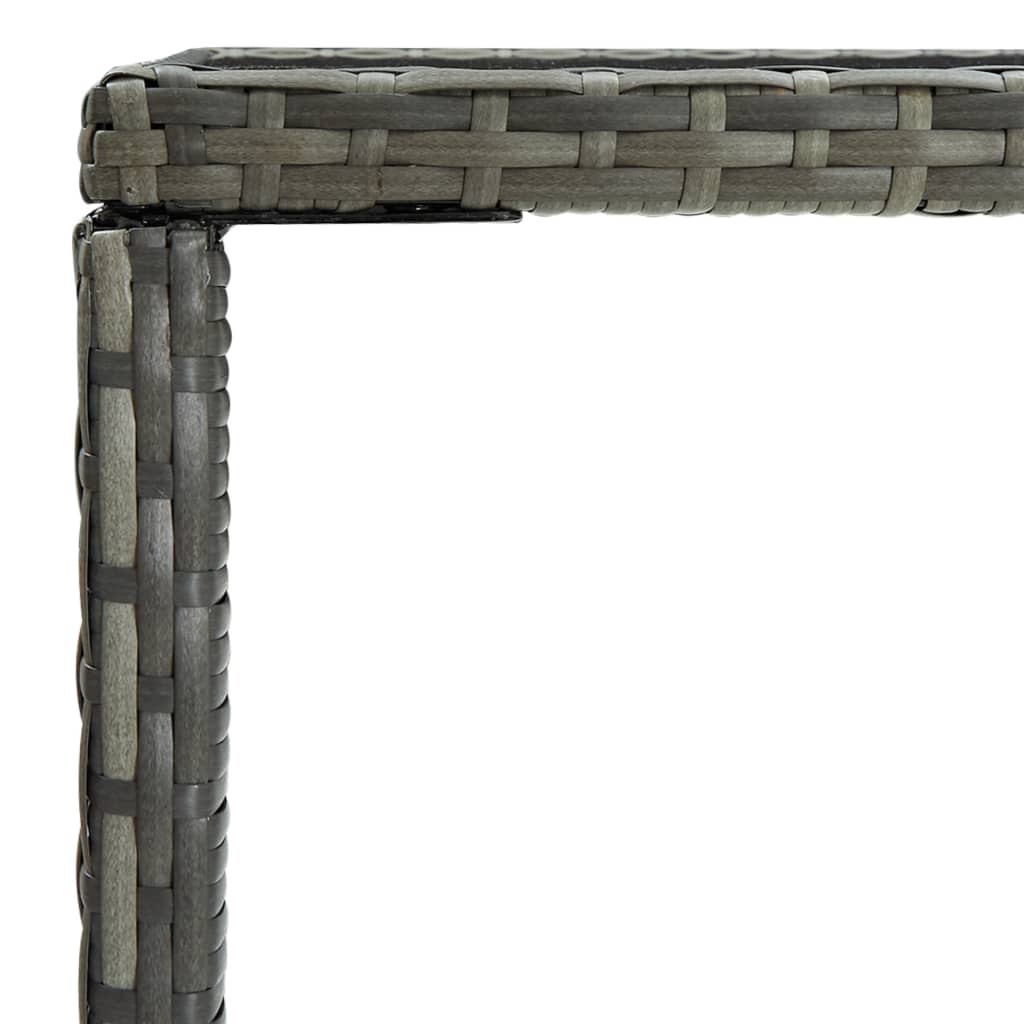 Bar Table Grey PE Rattan Medium Durable Bar Table Square – Bostome
