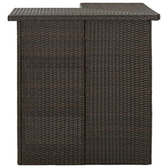 Bar Table Brown Poly Rattan, Steel Bar Table Contemporary