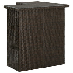 Bar Table Brown Poly Rattan, Steel Bar Table Contemporary