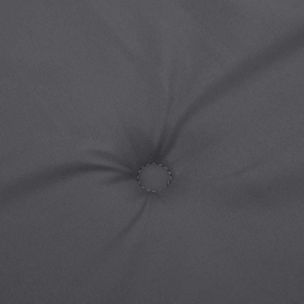 Close-up of anthracite Oxford fabric on Bostome garden chair cushion with tufted center.