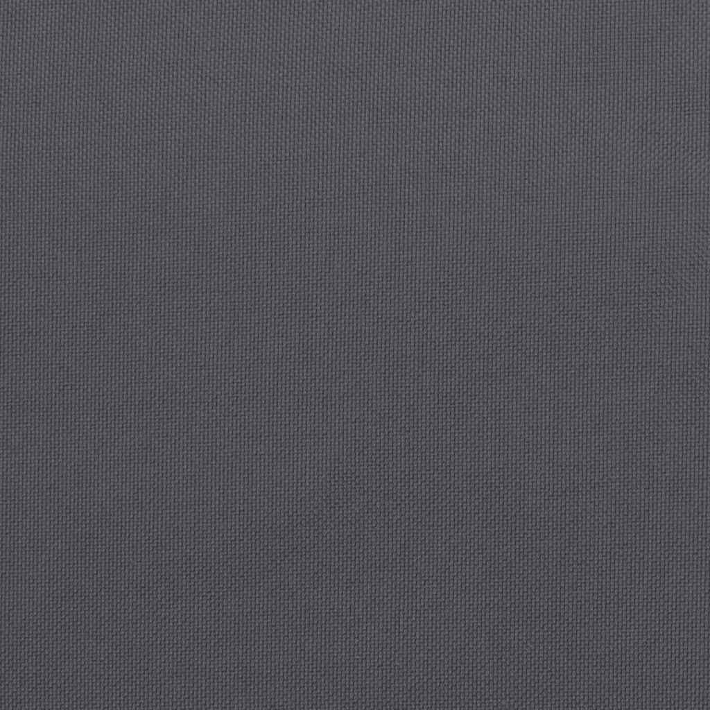 Six anthracite Oxford fabric garden chair cushions, each 15.7 inches square with ties.