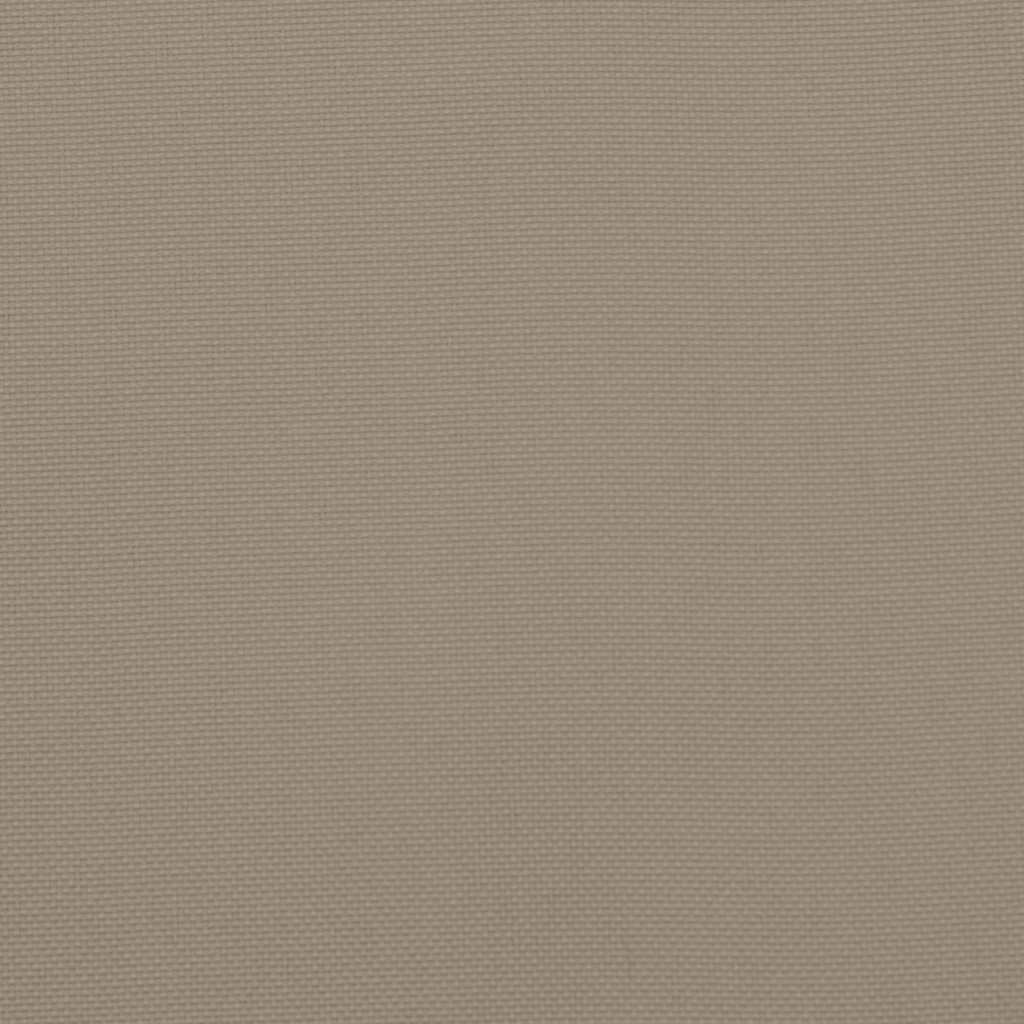 Six taupe Oxford fabric garden chair cushions with ties, 15.7-inch square.