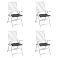 Four anthracite Oxford fabric garden chair cushions with ties, 4-pack.