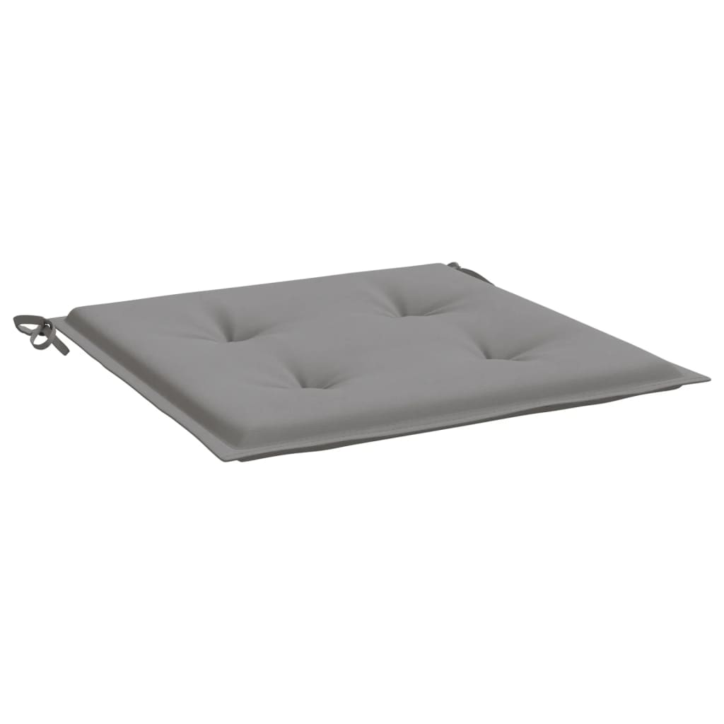 Gray Oxford fabric garden chair cushion with tufted design and ties, 19.7x19.7x1.2 inches.