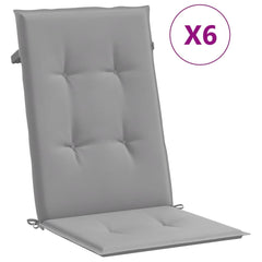 Highback Chair Cushion Set of 6 Grey Fabric (100% polyester)
