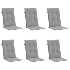 Highback Chair Cushion Set of 6 Grey Fabric (100% polyester)