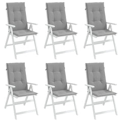 Highback Chair Cushion Set of 6 Grey Fabric (100% polyester)