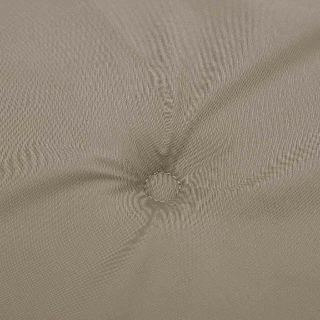 Taupe polyester highback chair cushion with tufted center and ties, 47.2x19.7x1.2 inches.