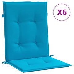 Patio Lowback Chair Cushions 6 pcs Blue 39.4x19.7x1.2 Oxford Fabric