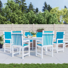 Patio Lowback Chair Cushions 6 pcs Blue 39.4x19.7x1.2 Oxford Fabric