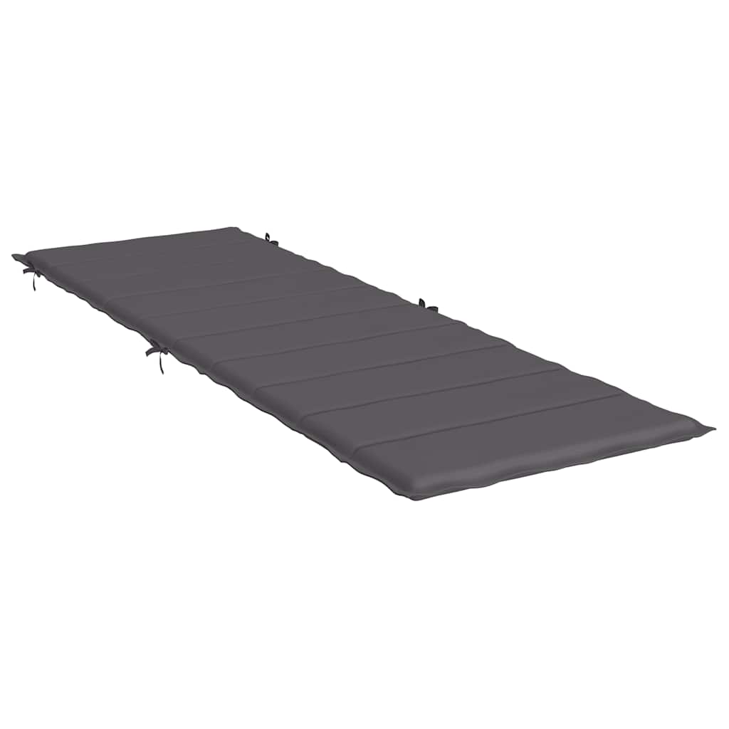 Anthracite sun lounger cushion made of Oxford fabric, measuring 73x23x2 inches.
