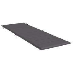 Anthracite sun lounger cushion made of Oxford fabric, measuring 73x23x2 inches.
