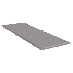 Gray Oxford fabric sun lounger cushion, 73.2x22.8x1.6 inches, with ties.