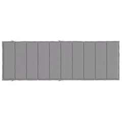 Gray Oxford fabric sun lounger cushion, 73.2x22.8x1.6 inches, with ties.