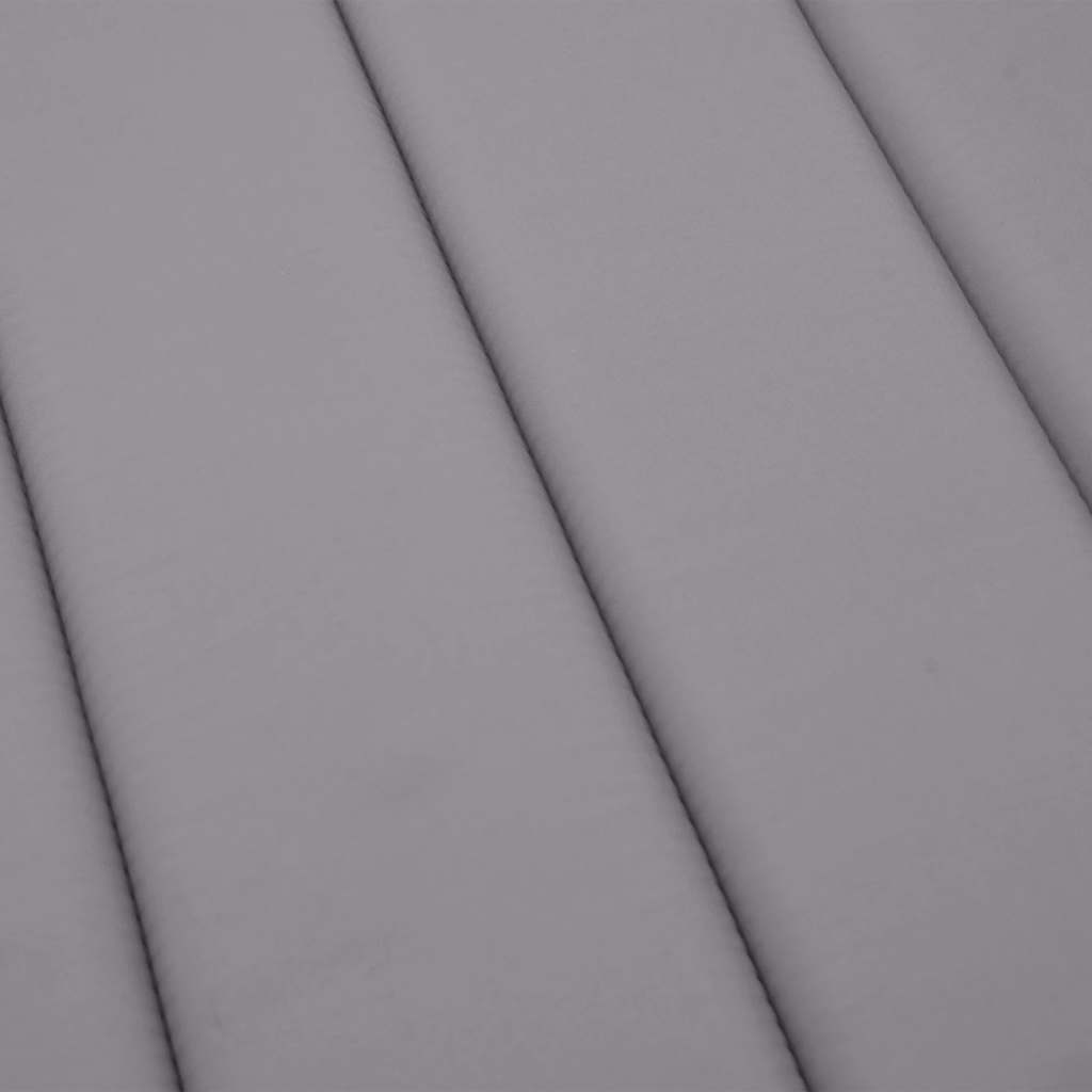 Gray Oxford fabric sun lounger cushion, 73.2x22.8x1.6 inches, with ties.