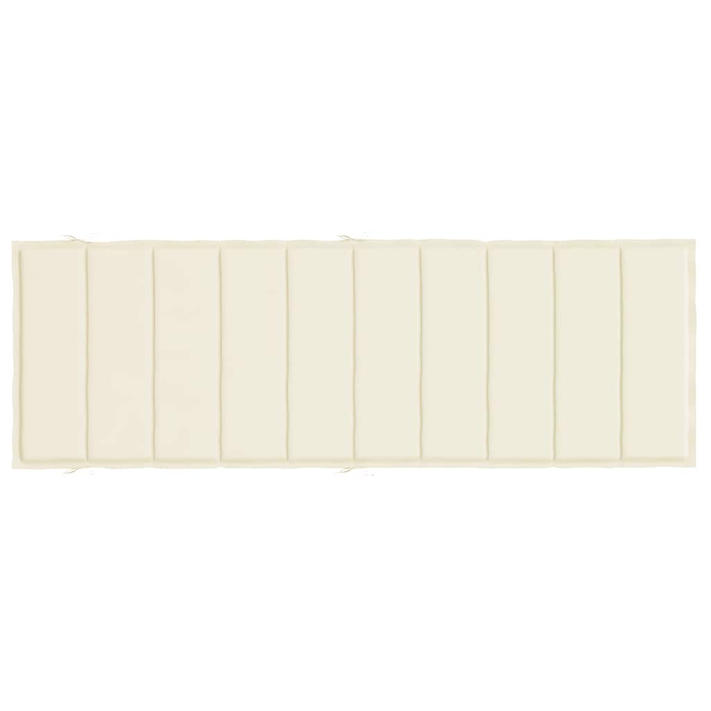 Cream Bostome sun lounger cushion in Oxford fabric, measuring 73.2x22.8x1.6 inches.