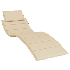 Beige sun lounger cushion made of Oxford fabric, measuring 73.2x22.8x1.6 inches.