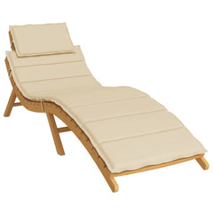 Beige sun lounger cushion in Oxford fabric, sized 73.2x22.8x1.6 inches.