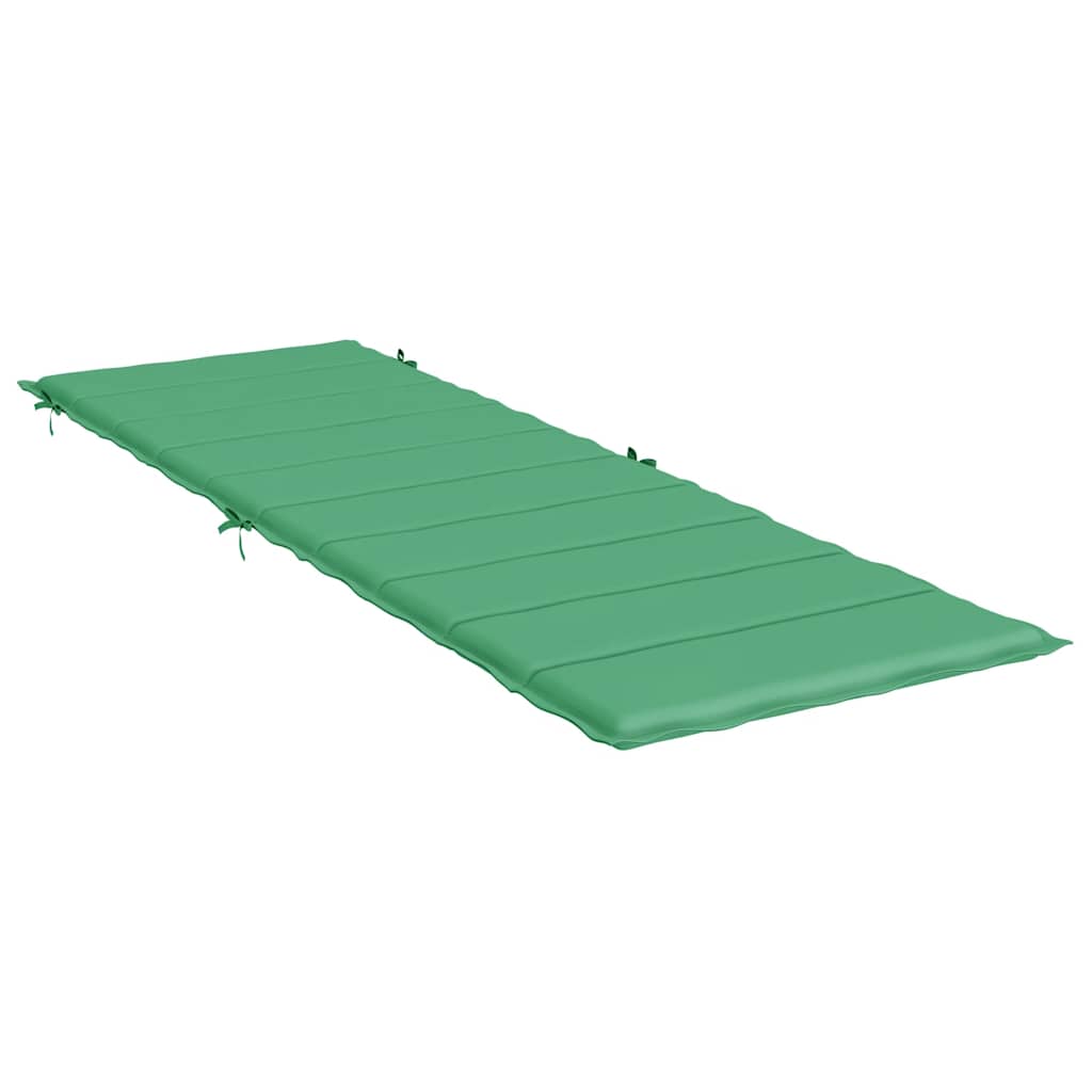 Green sun lounger cushion made of Oxford fabric, measuring 73.2x22.8x1.6 inches.