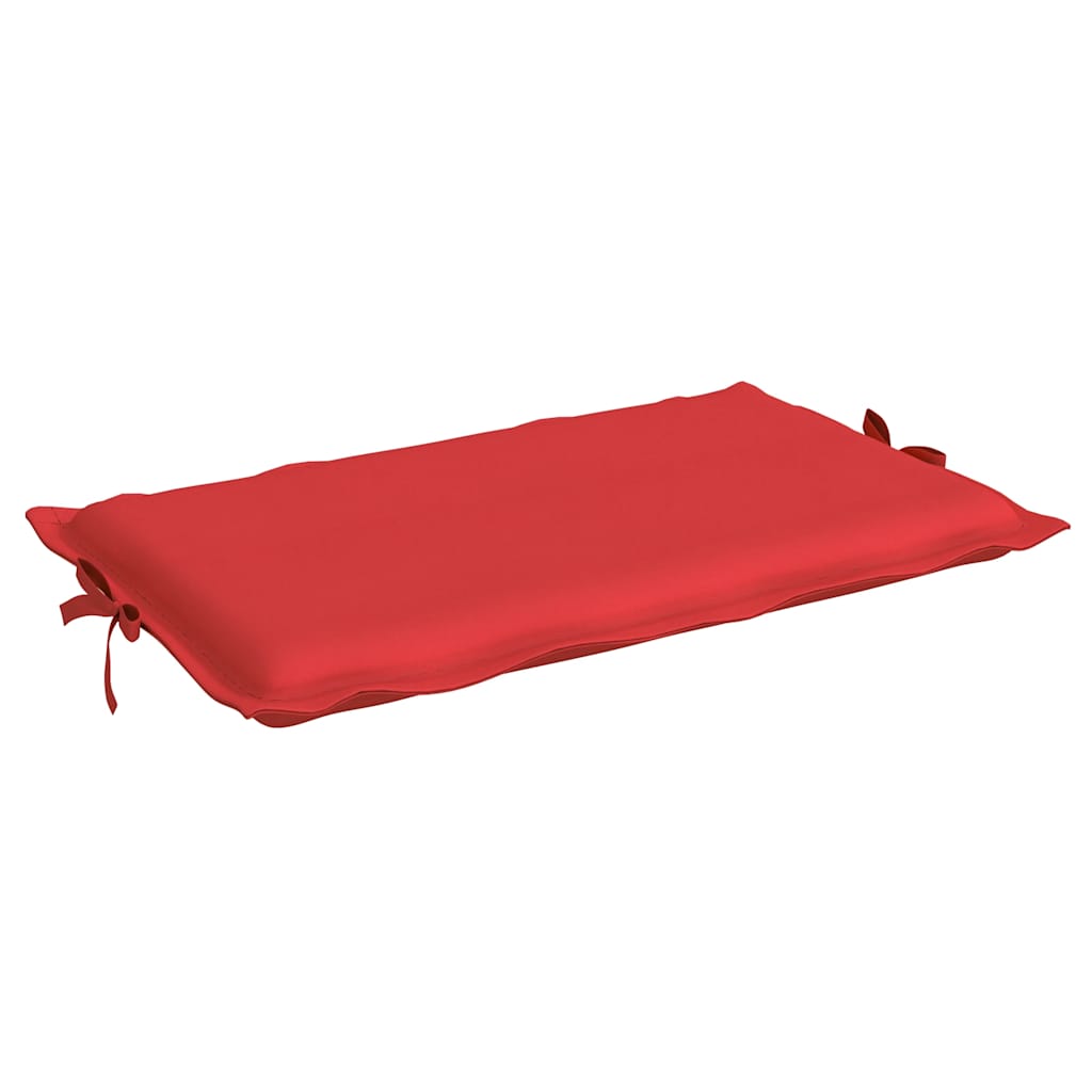 Red sun lounger cushion in Oxford fabric, 73.2x22.8x1.6 inches, with ties.