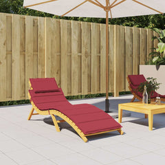 Wine red sun lounger cushion in Oxford fabric, sized 73x23x2 inches.