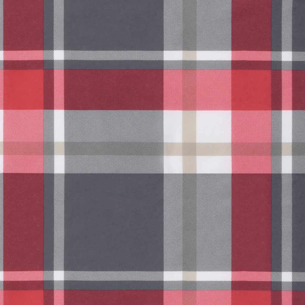 Red check Oxford fabric sun lounger cushion, 73x23 inches.