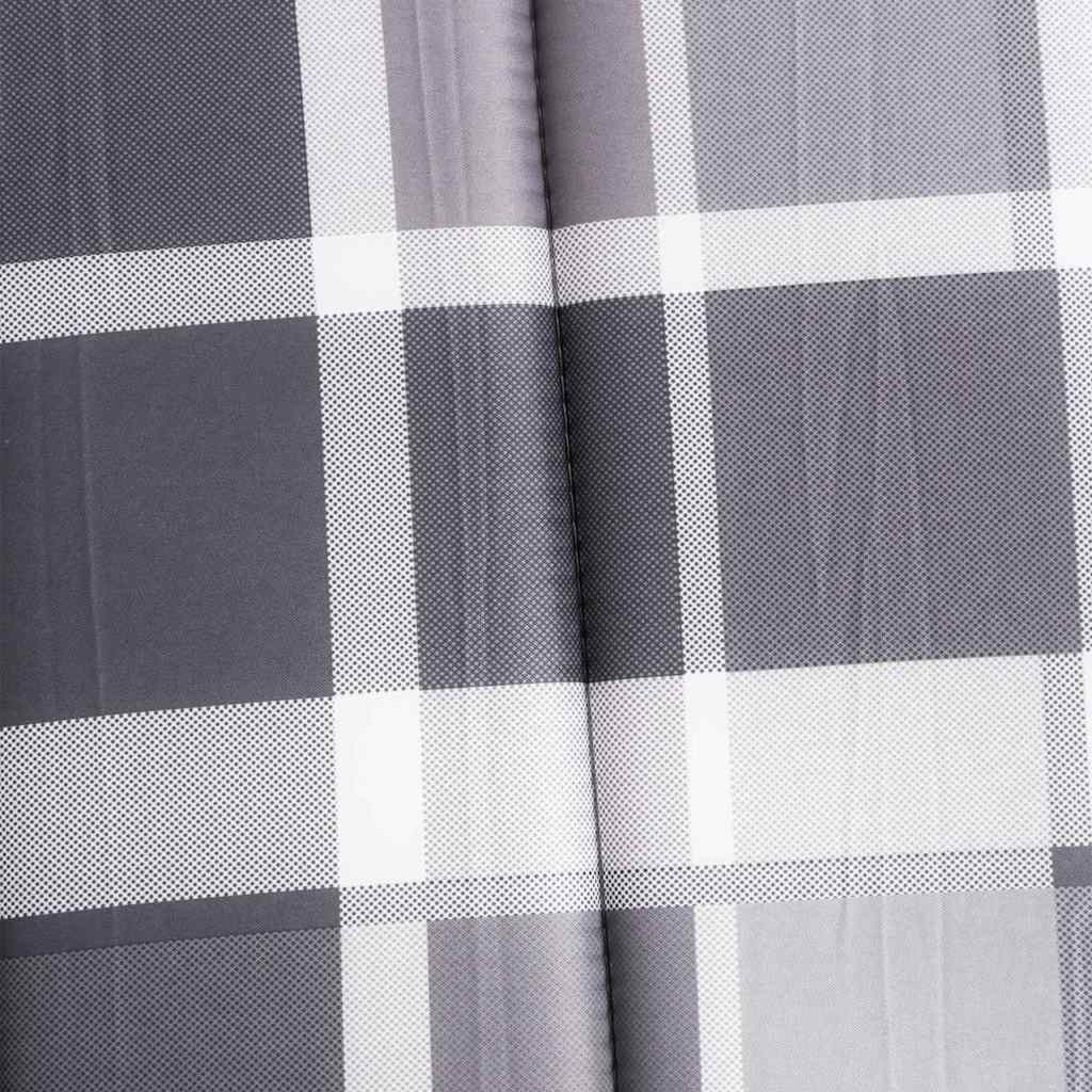 Gray check Oxford fabric sun lounger cushion, 73x23x2 inches.