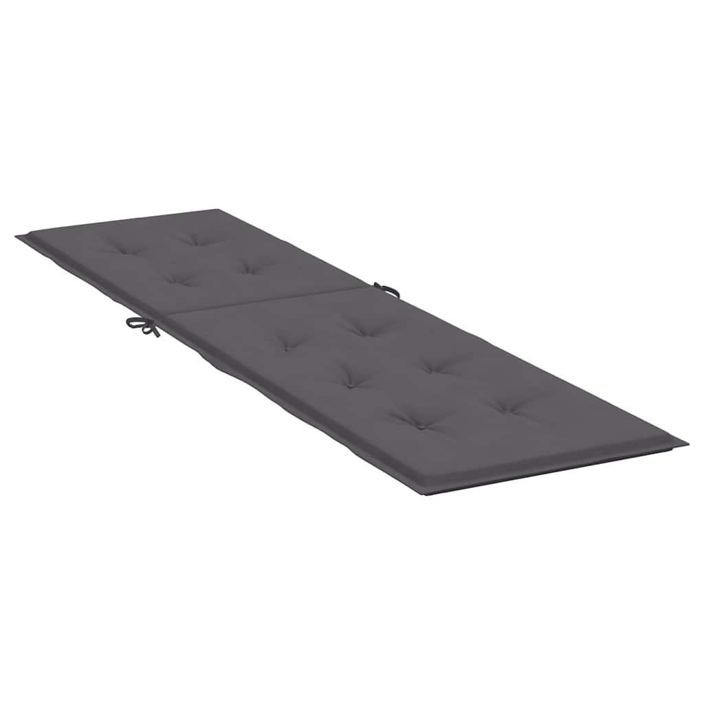 Anthracite deck chair cushion with tufted Oxford fabric and foam fill.