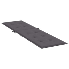 Anthracite deck chair cushion with tufted Oxford fabric and foam fill.