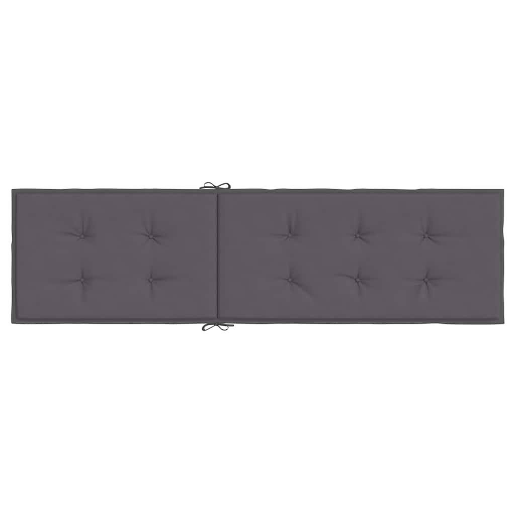 Anthracite deck chair cushion with tufted details and ties.