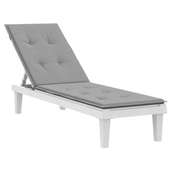 Gray Oxford fabric deck chair cushion, 29.5x41.3x19.7 inches, with ties and non-slip strap.