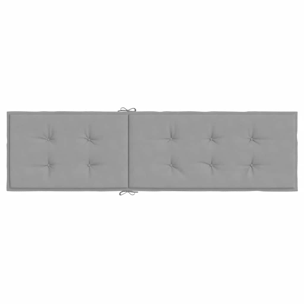 Gray Oxford fabric deck chair cushion, 29.5x41.3x19.7in, with ties.