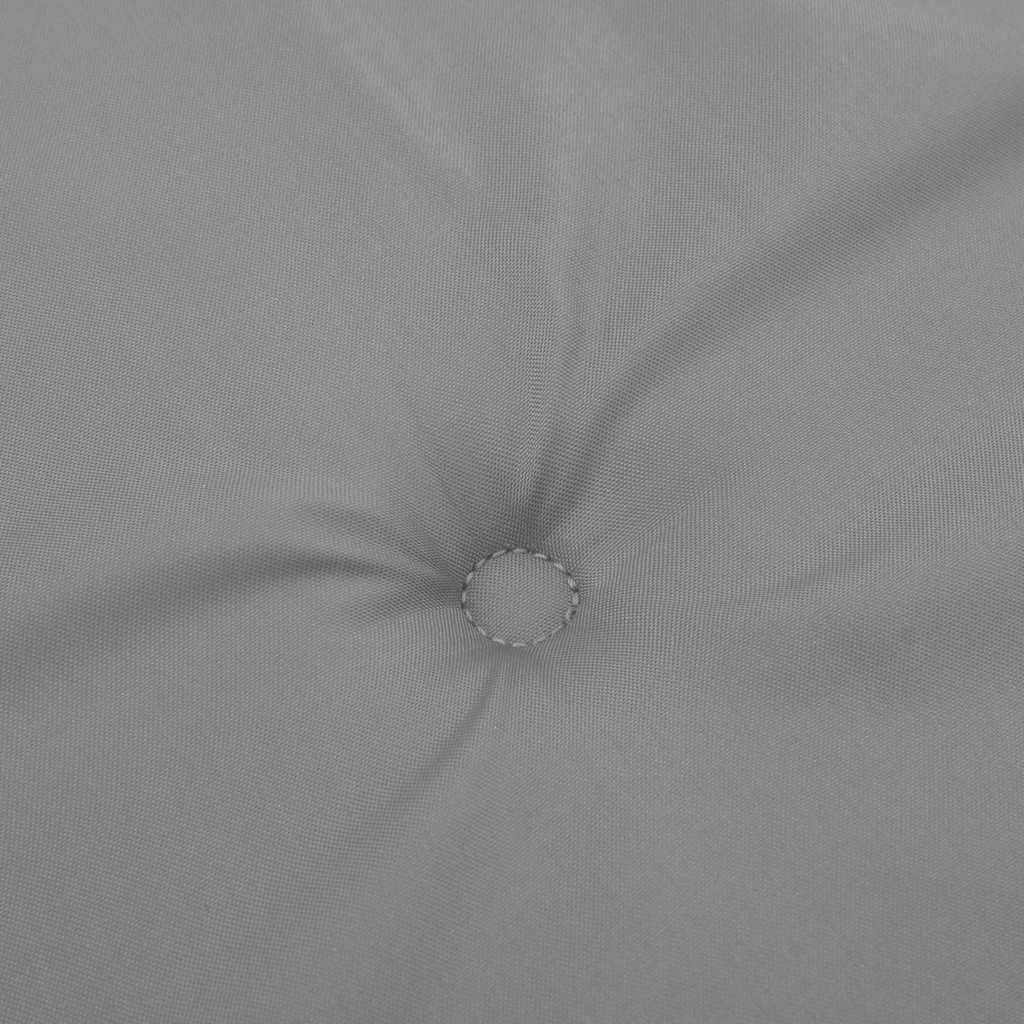 Gray Oxford fabric deck chair cushion with tufted center, measuring 29.5x41.3x1.6 inches.