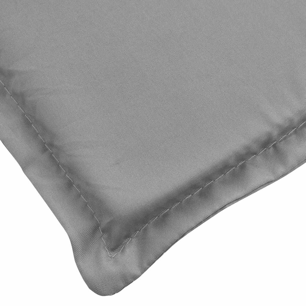 Gray Oxford fabric deck chair cushion, 29.5x41.3x1.6 inches, with ties.