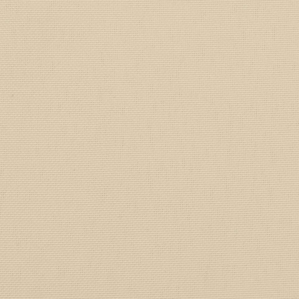 Beige water-resistant Oxford fabric deck chair cushion with non-slip strap.