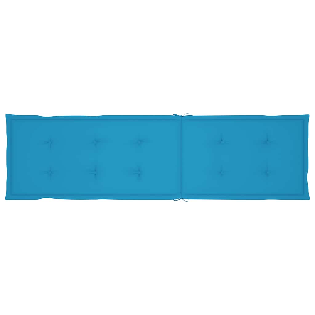 Blue Bostome deck chair cushion in Oxford fabric with foam fiber filling, 71x19.7x1.6 inches.