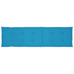 Blue Bostome deck chair cushion in Oxford fabric with foam fiber filling, 71x19.7x1.6 inches.