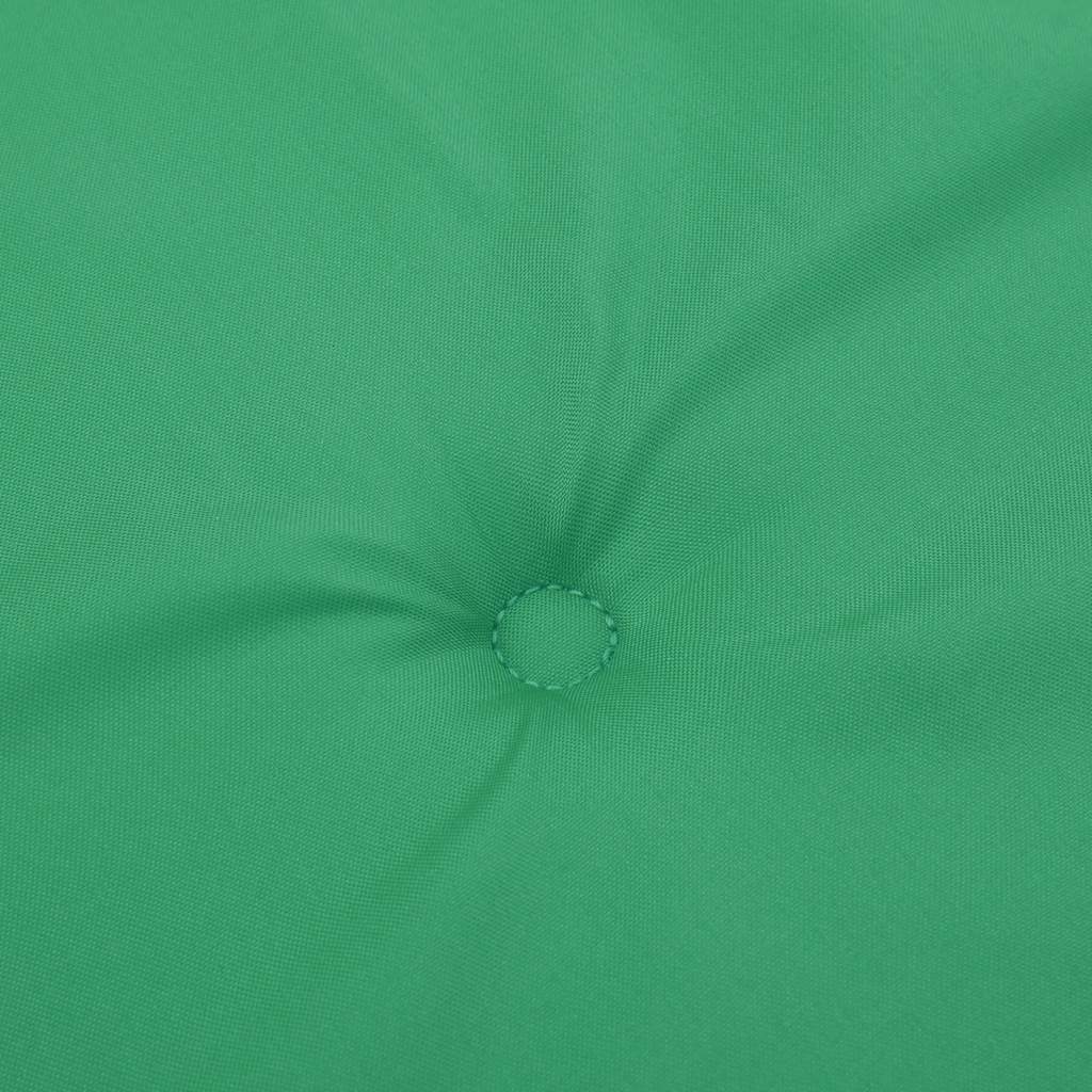 Green water-resistant Oxford fabric deck chair cushion with tufted center.